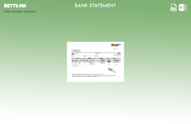 Модерен стил на Романија Рајфајзен шаблон за извод од банка